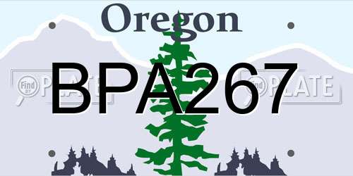 BPA267 Oregon License Plate