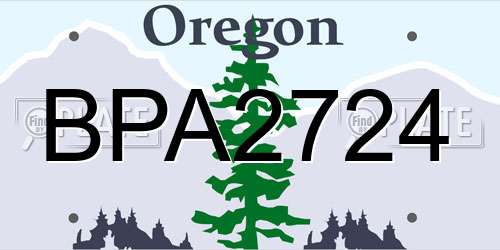 BPA2724 Oregon License Plate