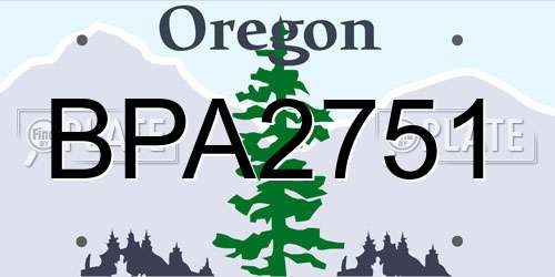 BPA2751 Oregon License Plate