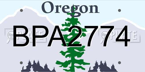 BPA2774 Oregon License Plate