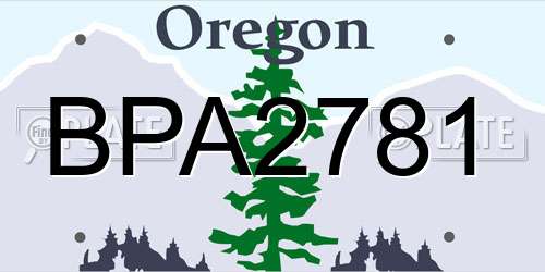 BPA2781 Oregon License Plate