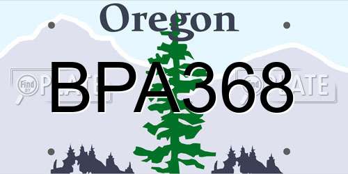 BPA368 Oregon License Plate