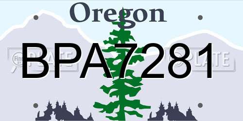 BPA7281 Oregon License Plate