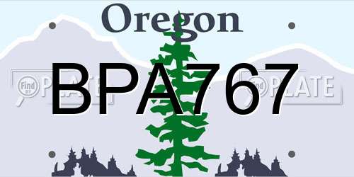 BPA767 Oregon License Plate
