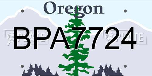 BPA7724 Oregon License Plate