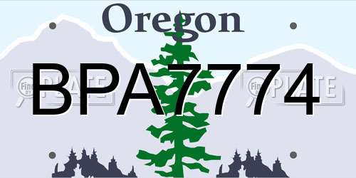 BPA7774 Oregon License Plate