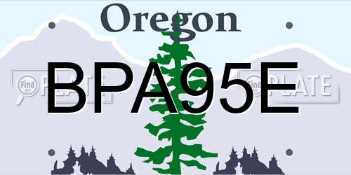 BPA95E Oregon License Plate