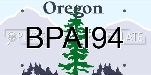 BPAI94 Oregon License Plate