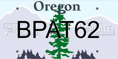 BPAT62 Oregon License Plate