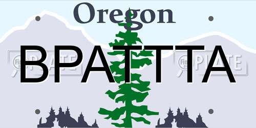 BPATTTA Oregon License Plate