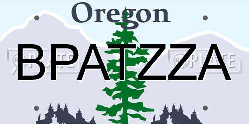 BPATZZA Oregon License Plate