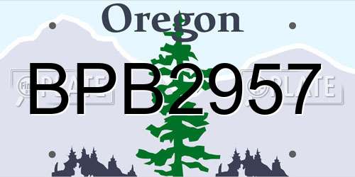 BPB2957 Oregon License Plate