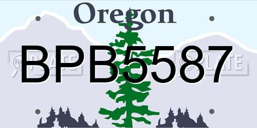 BPB5587 Oregon License Plate