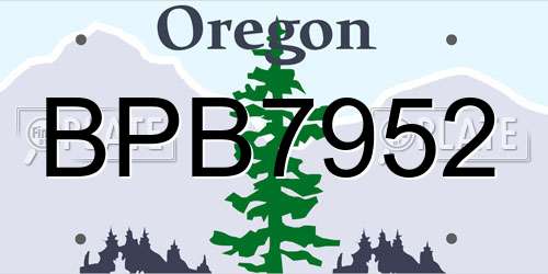 BPB7952 Oregon License Plate