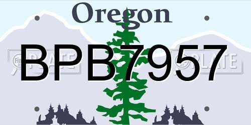 BPB7957 Oregon License Plate