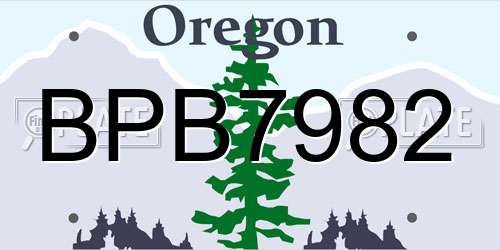 BPB7982 Oregon License Plate