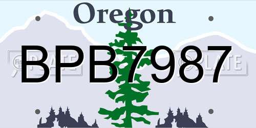 BPB7987 Oregon License Plate