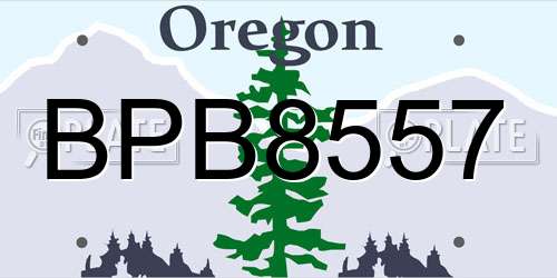 BPB8557 Oregon License Plate
