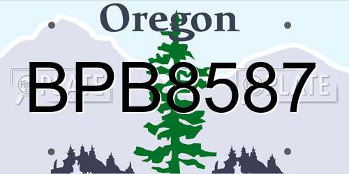 BPB8587 Oregon License Plate