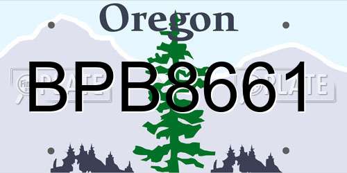 BPB8661 Oregon License Plate