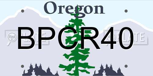 BPCR40 Oregon License Plate