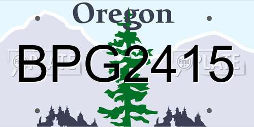 BPG2415 Oregon License Plate