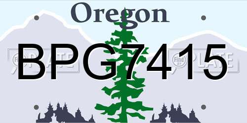 BPG7415 Oregon License Plate
