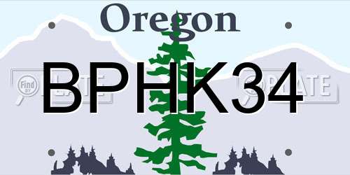 BPHK34 Oregon License Plate