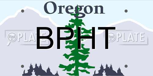 BPHT Oregon License Plate