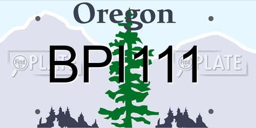 BPI111 Oregon License Plate