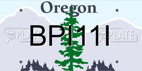BPI11I Oregon License Plate