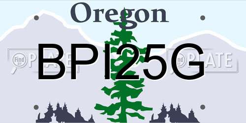 BPI25G Oregon License Plate