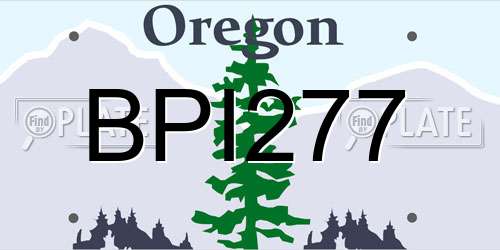 BPI277 Oregon License Plate
