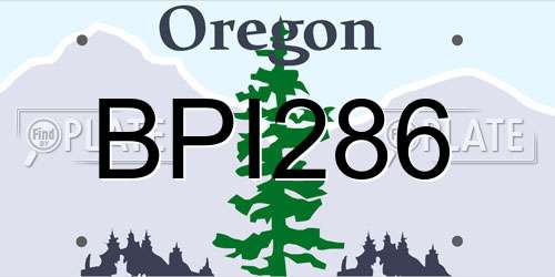 BPI286 Oregon License Plate