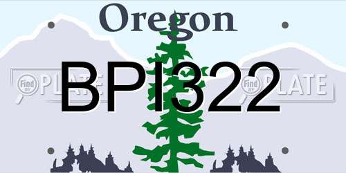 BPI322 Oregon License Plate