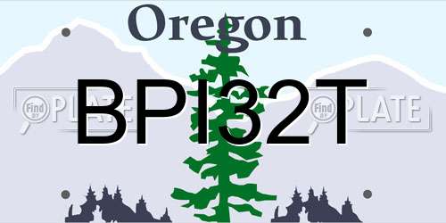BPI32T Oregon License Plate