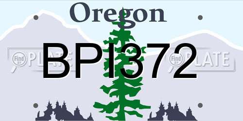 BPI372 Oregon License Plate