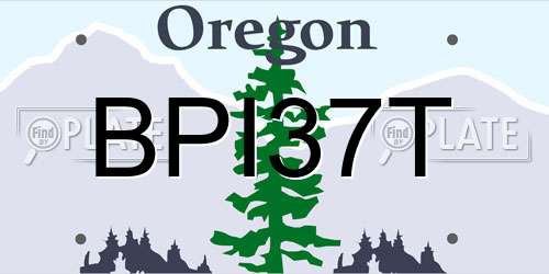 BPI37T Oregon License Plate