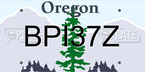 BPI37Z Oregon License Plate
