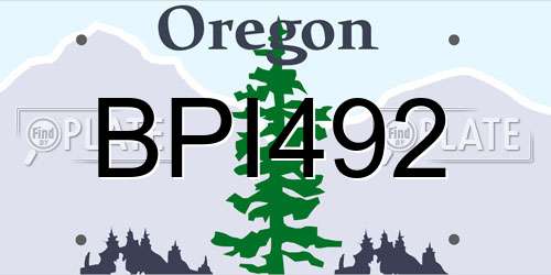 BPI492 Oregon License Plate