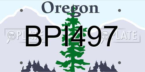BPI497 Oregon License Plate