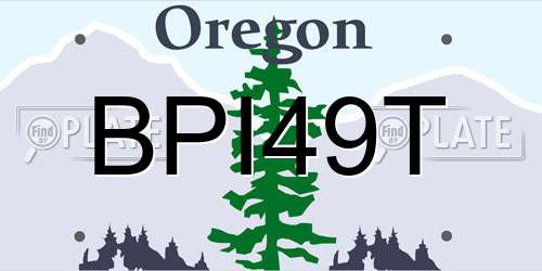 BPI49T Oregon License Plate