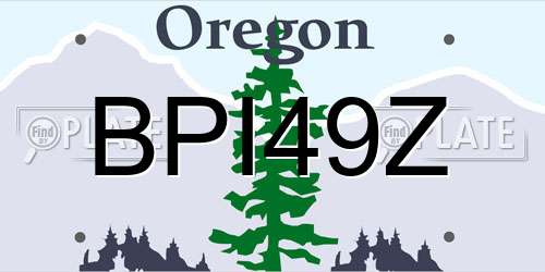 BPI49Z Oregon License Plate
