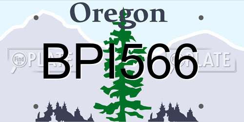 BPI566 Oregon License Plate