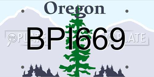 BPI669 Oregon License Plate