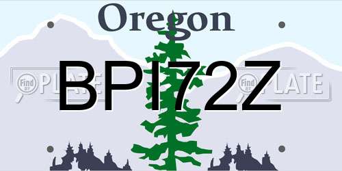 BPI72Z Oregon License Plate