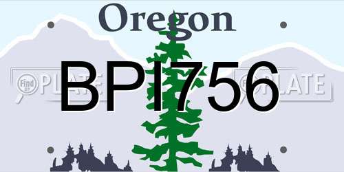 BPI756 Oregon License Plate