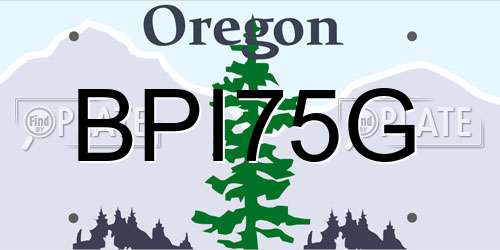 BPI75G Oregon License Plate