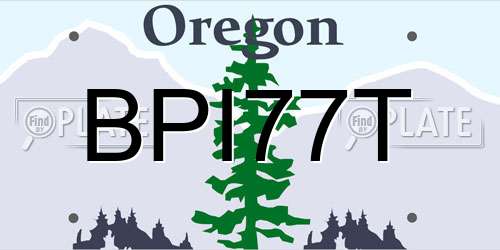 BPI77T Oregon License Plate