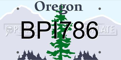 BPI786 Oregon License Plate